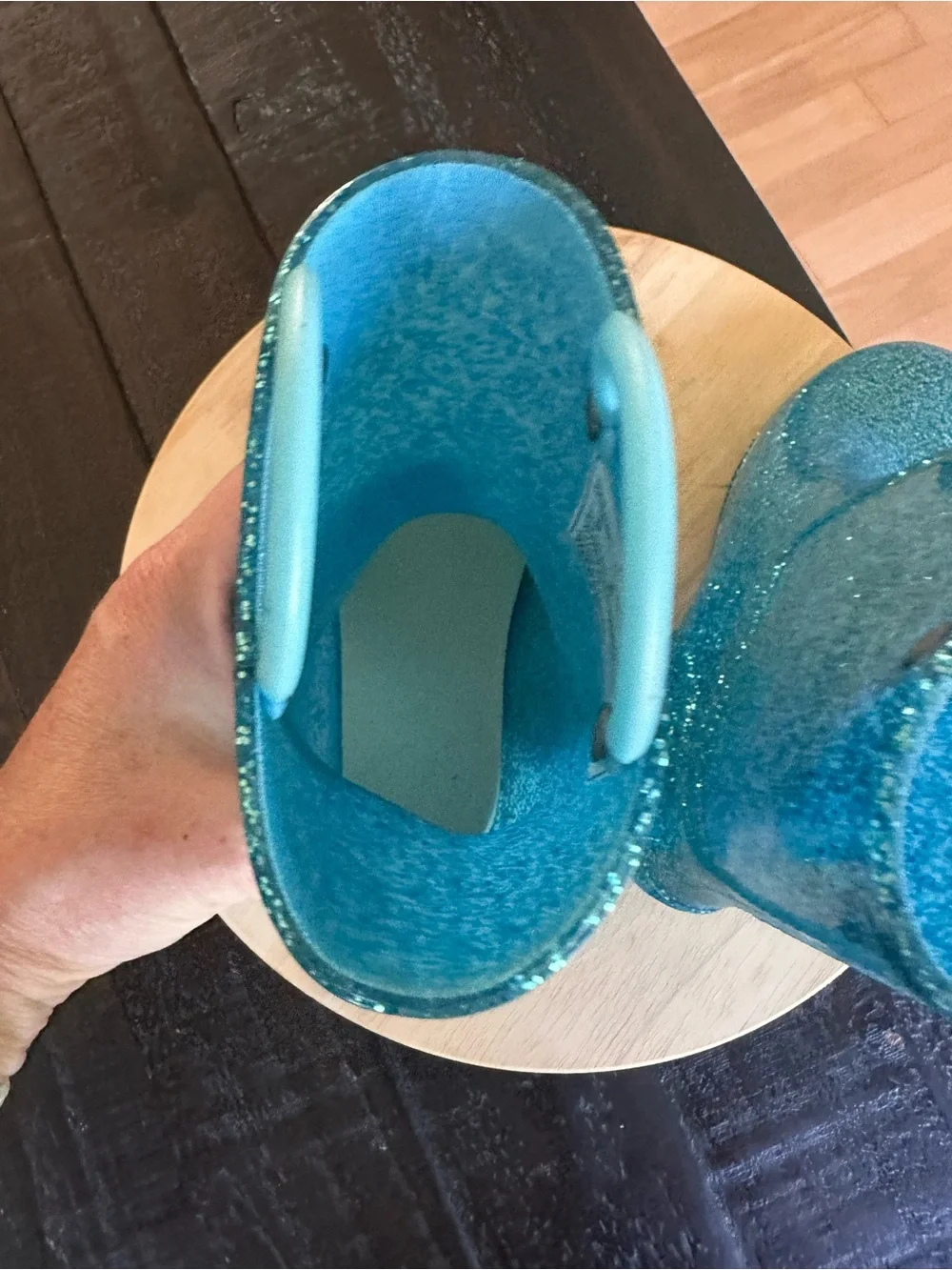 Western Chief Turquoise Blue Glitter waterproof Rain Boots